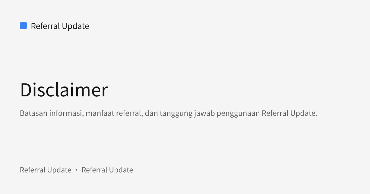 Sampul bagikan: Disclaimer
